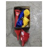 Box lot assorted brand new quick fill funnels,