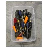 Box lot assorted screwdrivers, etc