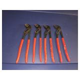 4 pairs Knipex Alligator self gripping pliers,