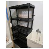 5 tier plastic shelving unit, 17x 36x 71