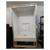 Custom built rolling lighted wash bay, 34x 51 x