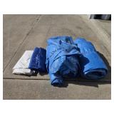 Garage cabinet clean out -Miscellaneous tarps,