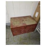 Custom built wood storage chest with heavy duty