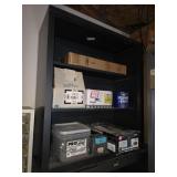 Vintage Steelcase metal storage shelving unit,