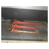 3 vintage Rigid Tool pipe wrenches - 18-in,