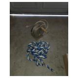 Vintage rope winch and mooring rope