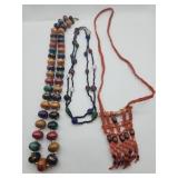 Vintage Multi Colored Acrylic Beaded Necklace