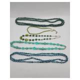 Blue beaded necklaces