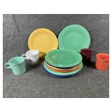 Fiesta serving plates & coffee mugs