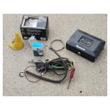 Small Sentry Safe, Bungee Cords, GE Halogen Light