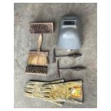 Welding Helmet, Brushes, Gloves, Soldering Tools