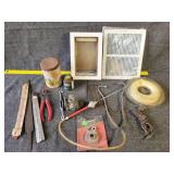 Tools, nails, bolts, cutting wire, vent & more