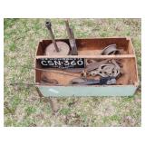 Wooden Box with Pulleys and More