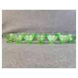 Green Depression Glass Dessert Dishes