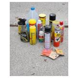Assortment of bug spray, weed and feed and more.