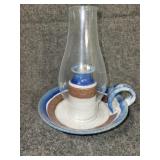 Homemade pottery oil lamp