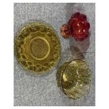 Amber Glass serving Bowl, tray platter & dish