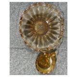 Vintage Large serving dish & Fostoria handled dish