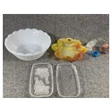 Glass decor dishes