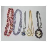 Beaded necklace & necklaces with large pendants