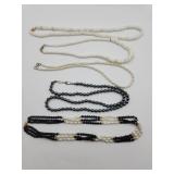 Fresh water Pearl & black onyx necklaces