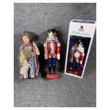 Christmas decor-Shepherd boy, nutcracker & lights