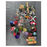 Christmas tree decor- ornaments & ribbon