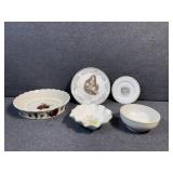 Vintage Ceramic Pie Plate, floral porcelain dishes