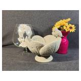 Small Bird Bath, Vases, Wedding Cake Topper