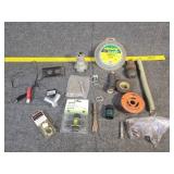 Assortment of hose attachments, bolts etc