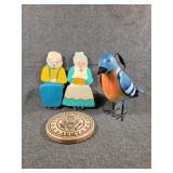 Metal bird decor and wooden Mr. & Mrs decor