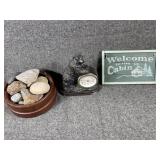 Michigan rocks, clock and decor sign