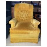 Vintage Gold Velvet Chesterfield Arm Chair