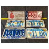 License  plates.