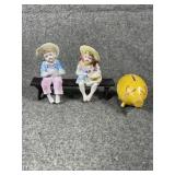 Vintage Porcelain Figurine  Boy and Girl