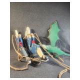 Wooden Kids On Swing Decor, Wooden Dragon Decor
