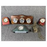 Vintage Brass Bell & Clocks