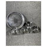 SHERIDAN Taunton Tray & Vintage silver fade dish