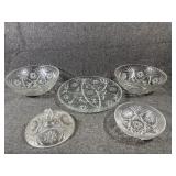 Star of David Platter, dish, and bowls