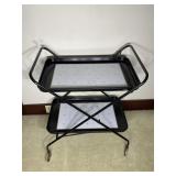 Pull out 2 tray stand on wheels