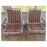 Metal and Wood Folding Lawn Chairs