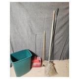 Trash Bin with Broom, Dust Pan, Mop