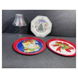 Christmas glass decor & Christmas plates