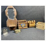 Wood containers & wall decor