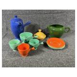 Fiesta coffee pots/small plates/creamer & sugar