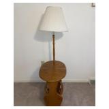 Oak Table/Magazine Holder Lamp