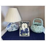 Ceramic Bunny Light, Decorative Clock , Basket