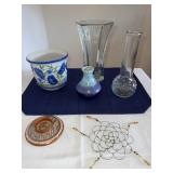 Hoosier Glass Vase, Hobnail Clear Glass vase