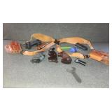 Leather gun holder and gun locks and more.