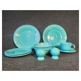 Fiestaware tableware in teal.